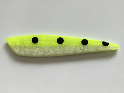 Chartreuse Rocket with white underbelly and black spots