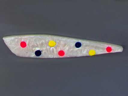 White Rocket with red, yellow and blue spots